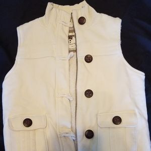 White Faux Fur Lined Vest